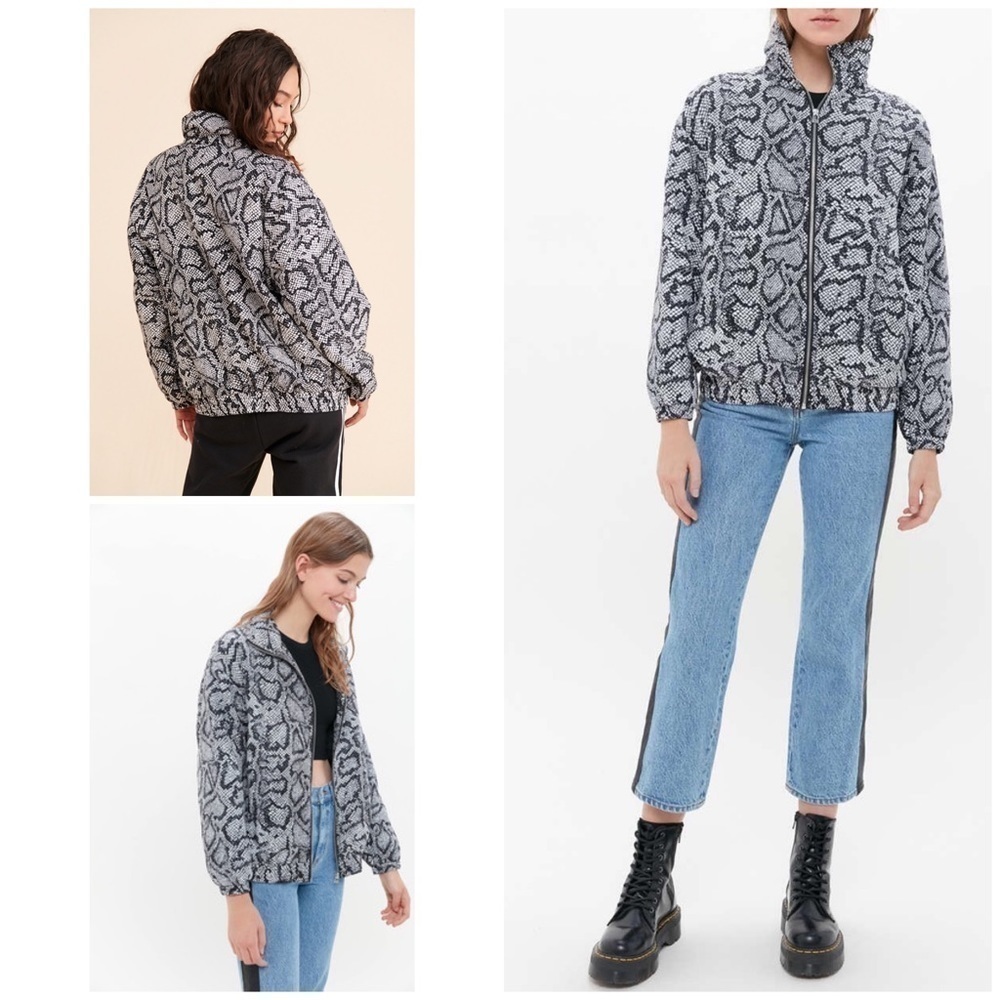 UO Nathan Snakeskin Reptile Print Full Zip Jacket​​​​​​​